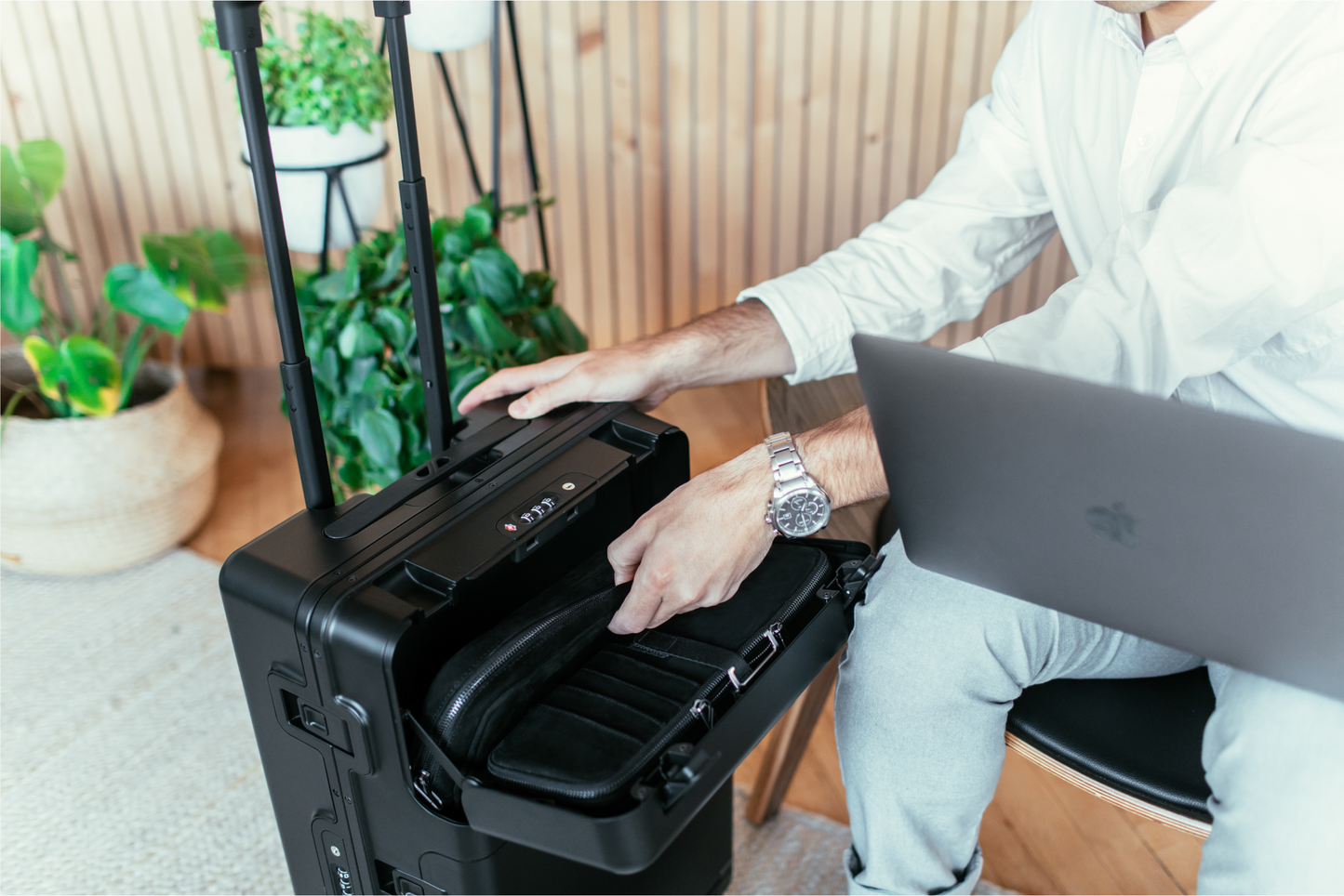 All Black Carry-On Case - With Fabric Accessories